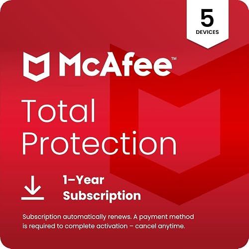 McAfee Total Protection 2026 Antivirus Software for 5 Devices | Auto-Renews