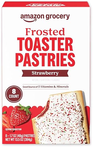 Amazon Grocery, Frosted Toaster Pastries, Strawberry, 13.5 Oz, 8 Ct