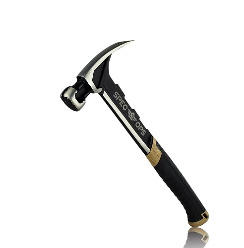 Spec Ops Tools Framing Hammer for Carpentry & Demolition, Magnetic Nail Holder, Rip Claw, Milled Face 22 Oz