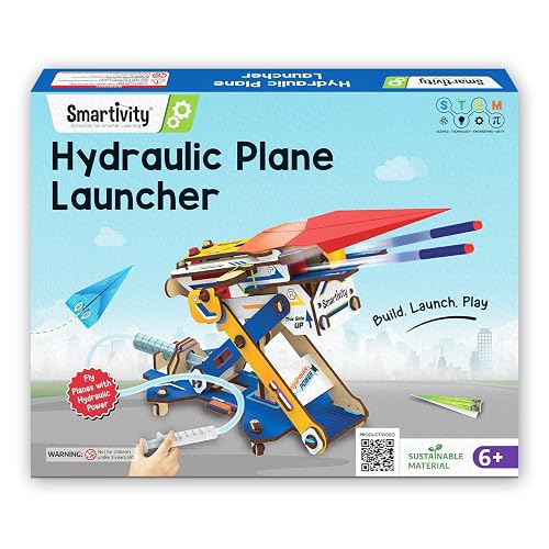 Smartivity 2in1 Hydraulic Aeroplane & Dart Launcher for Kids 6-14 | 50+ Amazing Science Experiments | Educational STEM Toy | Birthday Gift for Boys & Girls Ages 4,5,6,7,8 Years