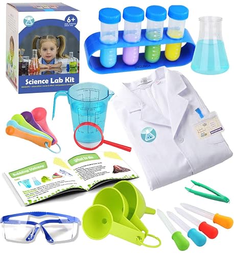 UNGLINGA Kids Science Experiment Kit with Lab Coat Scientist Costume Dress Up and Role Play Toys Gift for Boys Girls Kids Christmas Birthday Party | Dress Up and Role Play Toys Gift for Boys Girls Kids Christmas Birthday Party