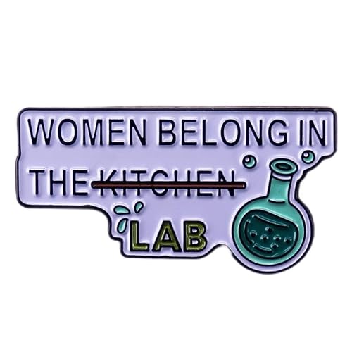 Women Belong In The Lab Not Kitchen Enamel Pin Badge Brooch,Gift For Female Students and Scientist