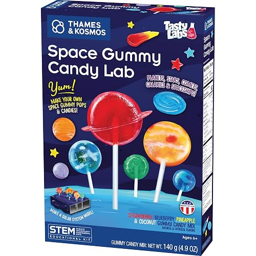 Thames & Kosmos Space Gummy Candy Lab | Tasty Labs STEM Experiment Kit, Make Space-Themed Gummy Pops & Candies, Explore Chemistry in Cooking, Safe to Eat, Made in USA, Food Ingredients Included