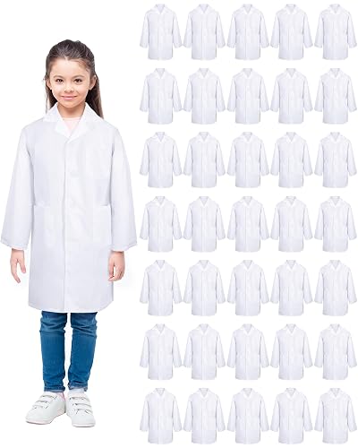 Newcotte Unisex Kid Lab Coat Bulk Doctor Scientist Cos