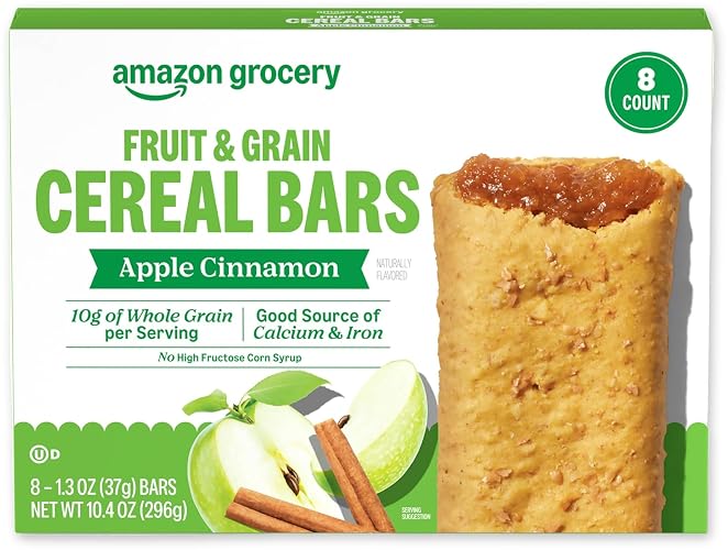 Amazon Grocery, Apple Cinnamon Fruit & Grain Cereal Bars, 1.3 Oz, 8 Ct