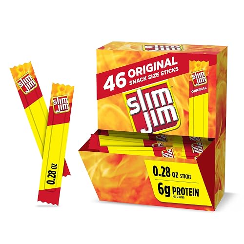 Slim Jim Smoked Jerky Snack Sticks, Original Flavor, 0.28 oz., 46-ct