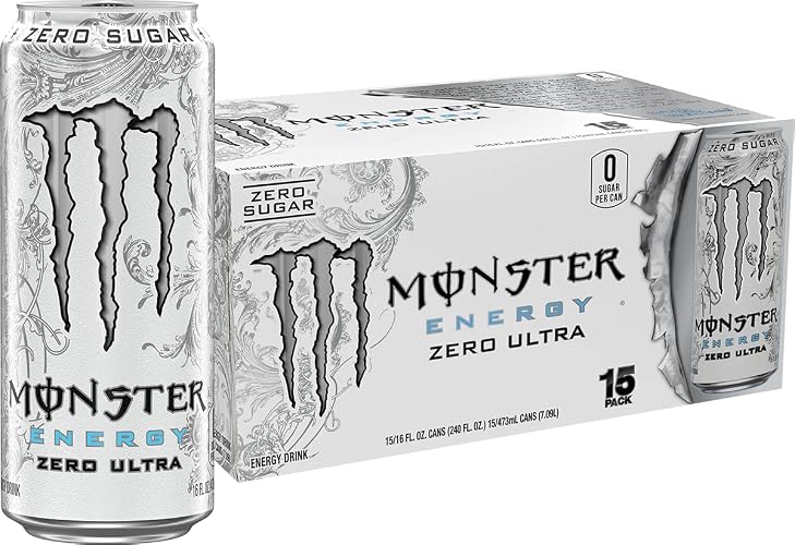 Monster Energy Zero Ultra, Sugar Free Energy Drink, 16 Ounce | Pack of 15