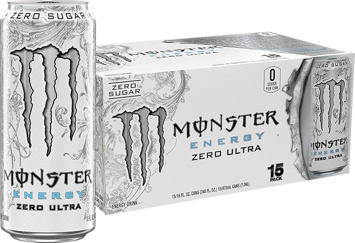 Monster Energy Zero Ultra, Sugar Free Energy Drink, 16 Ounce | Pack of 15