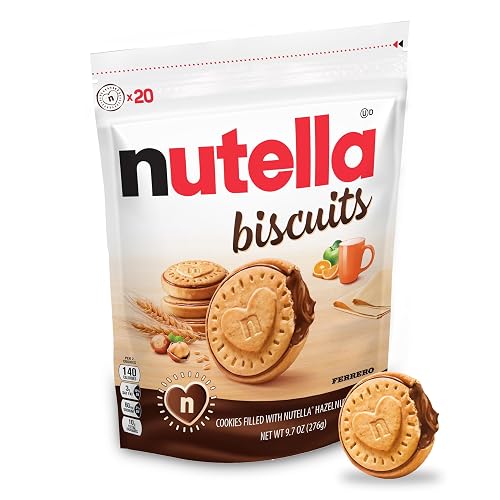 Nutella Biscuits Cookies, Sweet Snack Pack with Hazelnut Spread, 9.7 oz | Sweet snack, lunch snack, cookie snack packs, Nutella Biscuits Cookies with hazelnut spread for snacking anytime