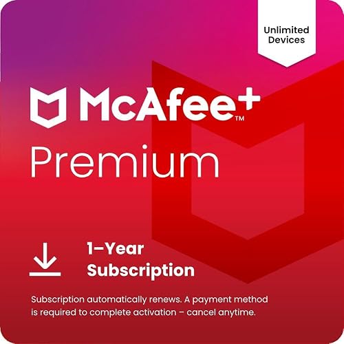 McAfee+ Premium 2026 Antivirus Software, Unlimited Devices | Auto-Renews | 1-year subscription includes VPN, scam protection, identity monitoring, Personal Data Cleanup and password manager