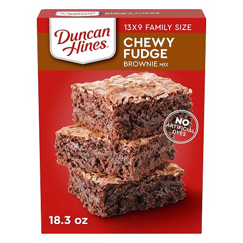Duncan Hines Brownie Mix, Chewy Fudge, 18.3 oz. | Chewy fudge brownie mix; made with no artificial dyes; great for party desserts, bake sales, potlucks, and family treats