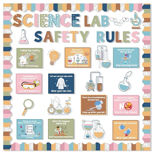 Aposwow Science Bulletin Board Decorations - Science Lab Classroom Decor Sets Back to School Paper Cutouts Bulletin Board Decor School Office Wall Decor Supplies