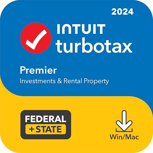 [OLD VERSION] TurboTax Premier 2024 Tax Software, Federal & State Tax Return [PC/MAC Download]