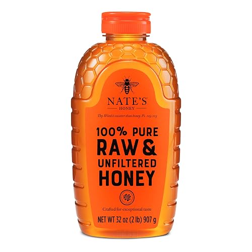 Nate's 100% Pure, Raw & Unfiltered Honey - 32oz. Squeeze Bottle | 100% Pure, Raw & Unfiltered - Award-Winning Taste