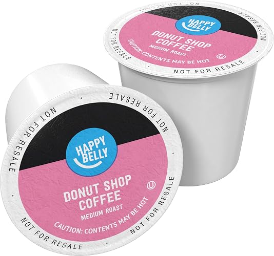 Amazon Brand - Happy Belly Medium Roast Coffee Pods, Donut Shop, Compatible with Keurig 2.0 K-Cup Brewers, 100 Count