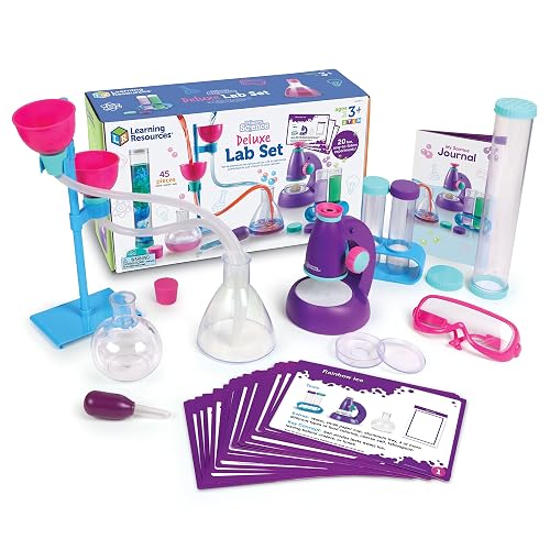 Learning Resources Primary Science Deluxe Lab Set | Experiments for Kids, STEM Toys, Sensory Tube, Microscope for Students, 45 Pieces, Ages 3+