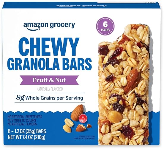 Amazon Grocery, Fruit & Nut Chewy Granola Bars, 7.4 Oz, 6 Ct
