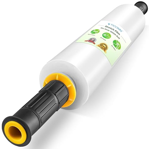 TICONN Stretch Wrap Roll, 15 in x 1000 ft Plastic Wrap for Moving Furniture | Odorless Industrial Strength Stretch Film, 300% Stretchability, Self-Adhering, Ideal for Furniture, Box Protection