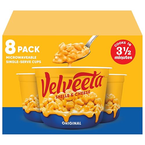 Velveeta Shells and Cheese Mac and Cheese Dinner, 8 Cups, Original, 2.39 oz | for Easy Snacks or Dinner Sides MADE WITH REAL CHEESE