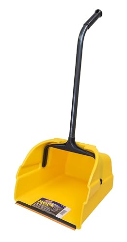 Quickie Debris Dustpan with Handle, Jumbo Debris Pan | Jumbo Debris Capacity, Reinforced Steel Handle, for Industrial/Professional Trash and Debris Collection