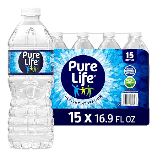 Pure Life Purified Bottled Water - 15 Pack, 16.9 Fl Oz | Still Drinking Water Enhanced with Minerals for a Crisp Taste