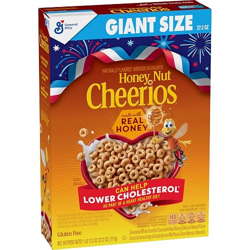 Cheerios Honey Nut Breakfast Cereal, Heart Healthy, Gluten Free, 27.2 oz