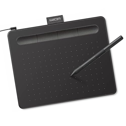 Wacom Intuos Small, Wired Graphic Drawing Tablet with Pen + Software | Battery-free pen, 4 ExpressKeys for shortcuts, works with Mac, Windows & Chromebook; Ideal for creators, students & teachers