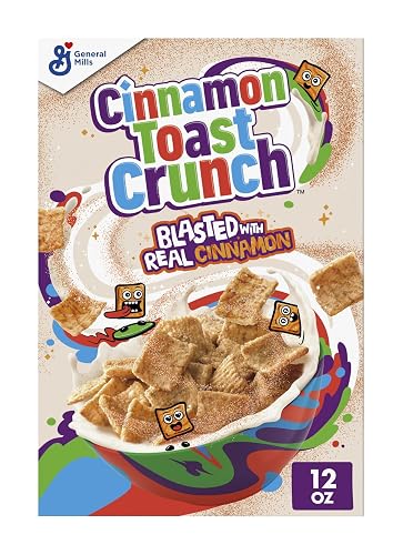 Cinnamon Toast Crunch Breakfast Cereal, 12 oz | 16g Whole Grain, Good Source of Calcium, 12 Vitamins & Minerals, No High-Fructose Corn Syrup or Artificial Flavors