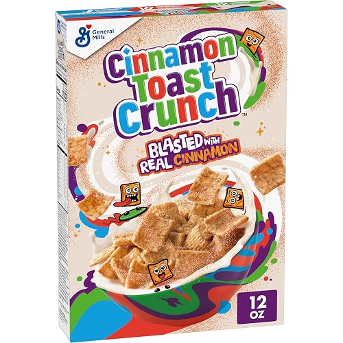 Cinnamon Toast Crunch Breakfast Cereal, 12 oz | 16g Whole Grain, Good Source of Calcium, 12 Vitamins & Minerals, No High-Fructose Corn Syrup or Artificial Flavors