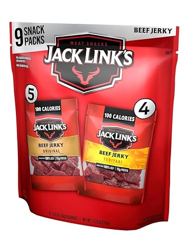 Jack Link's Beef Jerky Variety Pack - Original & Teriyaki - (9 Pack) 1.25oz | Bag - Ready to Eat Protein Snacks - 13g Protein per Serving - Made with 100% Real Beef