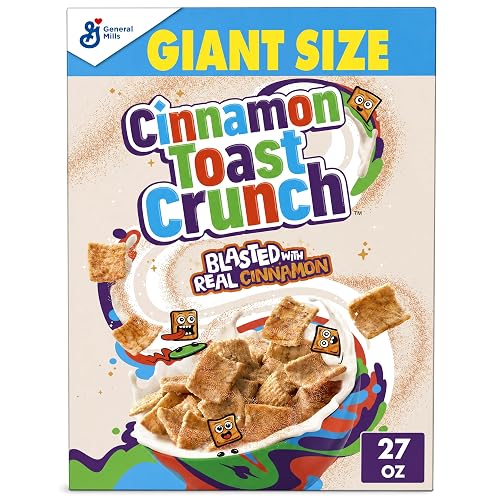 Cinnamon Toast Crunch Breakfast Cereal, Giant Size, 27 oz | 16g Whole Grain, Good Source of Calcium, 12 Vitamins & Minerals, Great Snack Mix Base or Ice Cream Topping