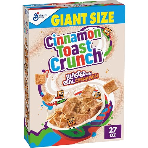 Cinnamon Toast Crunch Breakfast Cereal, Giant Size, 27 oz | 16g Whole Grain, Good Source of Calcium, 12 Vitamins & Minerals, Great Snack Mix Base or Ice Cream Topping