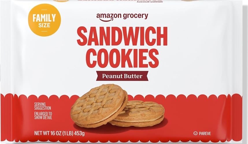 Amazon Grocery, Peanut Butter Sandwich Cookies, 1 Lb
