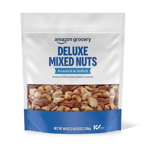 Amazon Grocery, Deluxe Mixed Nuts, Roasted & Salted, 44 Oz (Previously Happy Belly, Packaging May Vary)