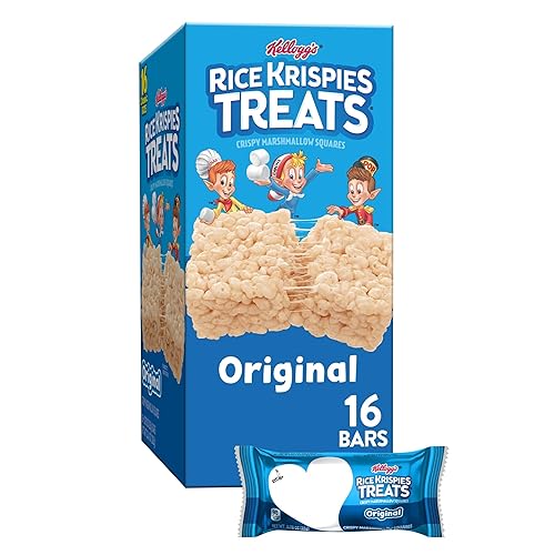 Rice Krispies Treats Crispy Marshmallow Squares, Kids Snacks, Cereal Bars, Original, 12.4oz Box (16 Bars)