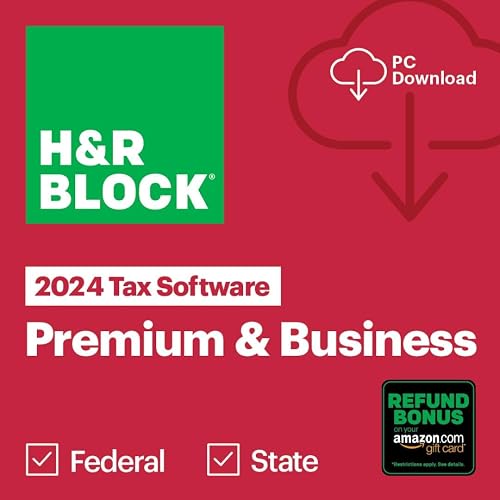 (Old Version) H&R Block Tax Software Premium & Business 2024 Win with Refund Bonus Offer (Amazon Exclusive) [PC Online code]