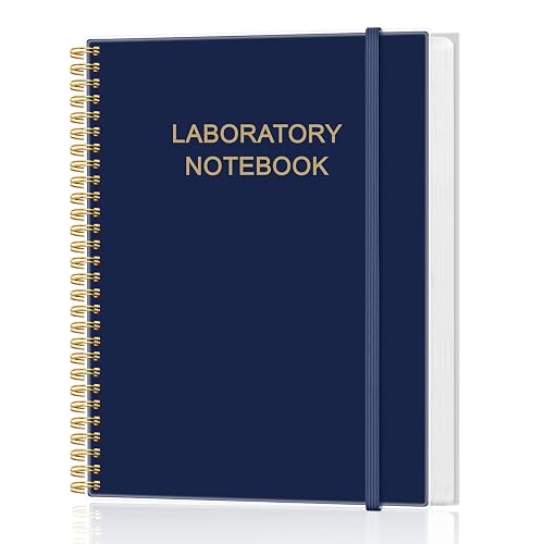 Tuun Fuplan Lab Notebook/Laboratory Notebook - (.25" Grid Format), Laboratory Notebook Quad Ruled Science Lab Book for Chemistry, Physics, 8" x 10", Spiral Bound, Flexible Cover, Blue