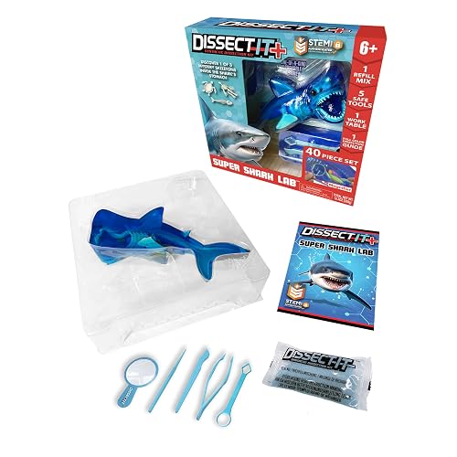 Dissect-It, Shark Dissection Kit, STEM Toys for Kids, Ages 6+ | Shark Anatomy, Examine Realistic Organs & Complete Skeleton, Then Rebuild with 2 Gel Refill Packs for STEM Learning