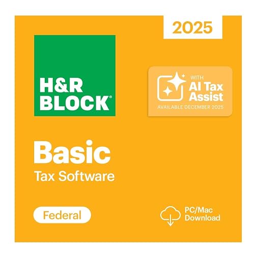H&R Block Tax Software Basic 2025 Win/Mac [PC/Mac Online Code]
