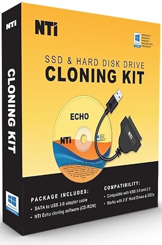 NTI Cloning Kit | NEW Version 7 Software | The Easiest, Safest Way to Upgrade Your Computer's Drive | Software via Download | SATA-to-USB Adapter Included for 2.5" SSD and HDD