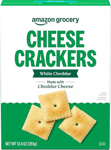 Amazon Brand – Happy Belly White Cheddar Cheese Cracker, 12.4 ounce