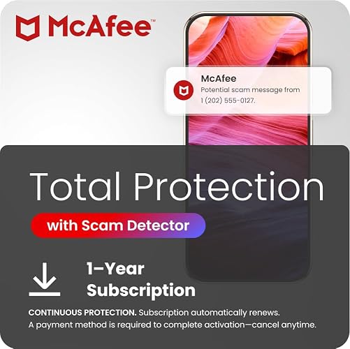 McAfee Total Protection, Text, Email, Video Scam Protection | Auto-Renews