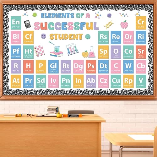 Science Bulletin Board Set Chemistry Periodic Table of Elements Bulletin Board Classroom Decorations Scientist Lab Motivational Cutouts for Back to School Teacher Supplies Wall Decor