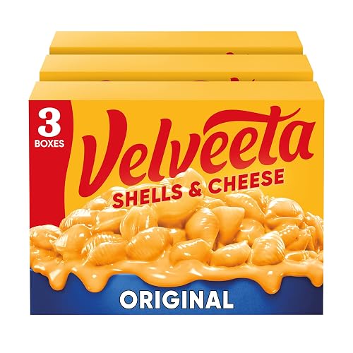 Velveeta Shells and Cheese Mac and Cheese Dinner, 3 Boxes, Original, 12 oz | for Easy Dinner or Dinner Sides Made with Real Cheese Made With Real Cheese