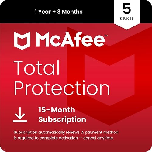 McAfee Total Protection 2026 Antivirus Software for 5 Devices | Auto-Renews