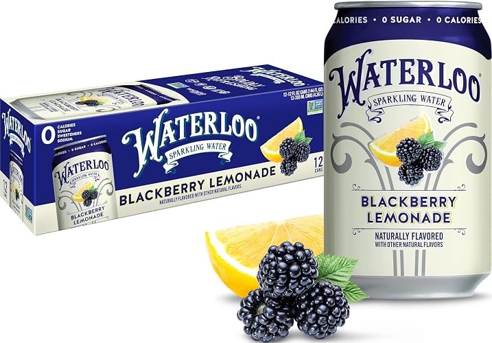 Waterloo Sparkling Water, Blackberry Lemonade, 12 Fl Oz Cans (Pack of 12) | Naturally Flavored, Zero Calories and Zero Sugar or Sweeteners