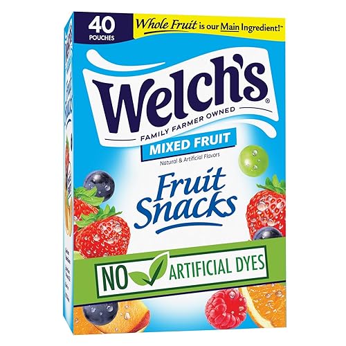Welch's Fruit Snacks - Mixed Fruit Box - Kids Snacks - 0.8 Oz - 40 Pack | Bulk Box, Made with Whole Fruit, Gluten-Free Snack Packs for Kids and Adults, No Artificial Dyes