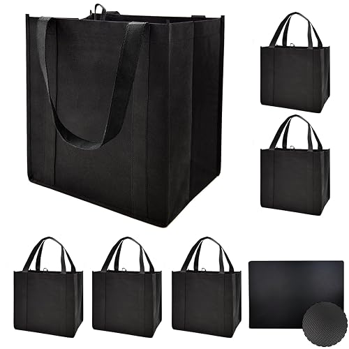 HorYg 6 pack Reusable Grocery Bags,Thick Bottom-Shopping Bag for Groceries | Heavy Duty Large Shopping Totes,Reusable Bags With Handles ,Foldable,Washable ,Load Capacity Over 45 Pounds