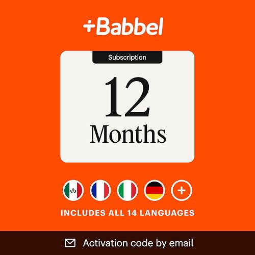 Babbel Language Learning App - Learn 14 Languages - 12 Month Subscription | Learn to speak Spanish, French, English, & more, audio lessons, compatible with iOS, Android, Mac & PC