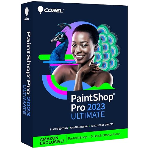 Corel PaintShop Pro 2023 Ultimate | Powerful Photo Editing & Graphic Design Software + Creative Suite | Amazon Exclusive ParticleShop + 5 Brush Starter Pack [PC Key Card]